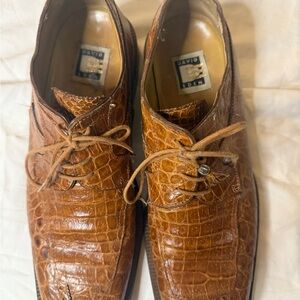 David Eden Brown Crocodile Leather Derbys size 11‎